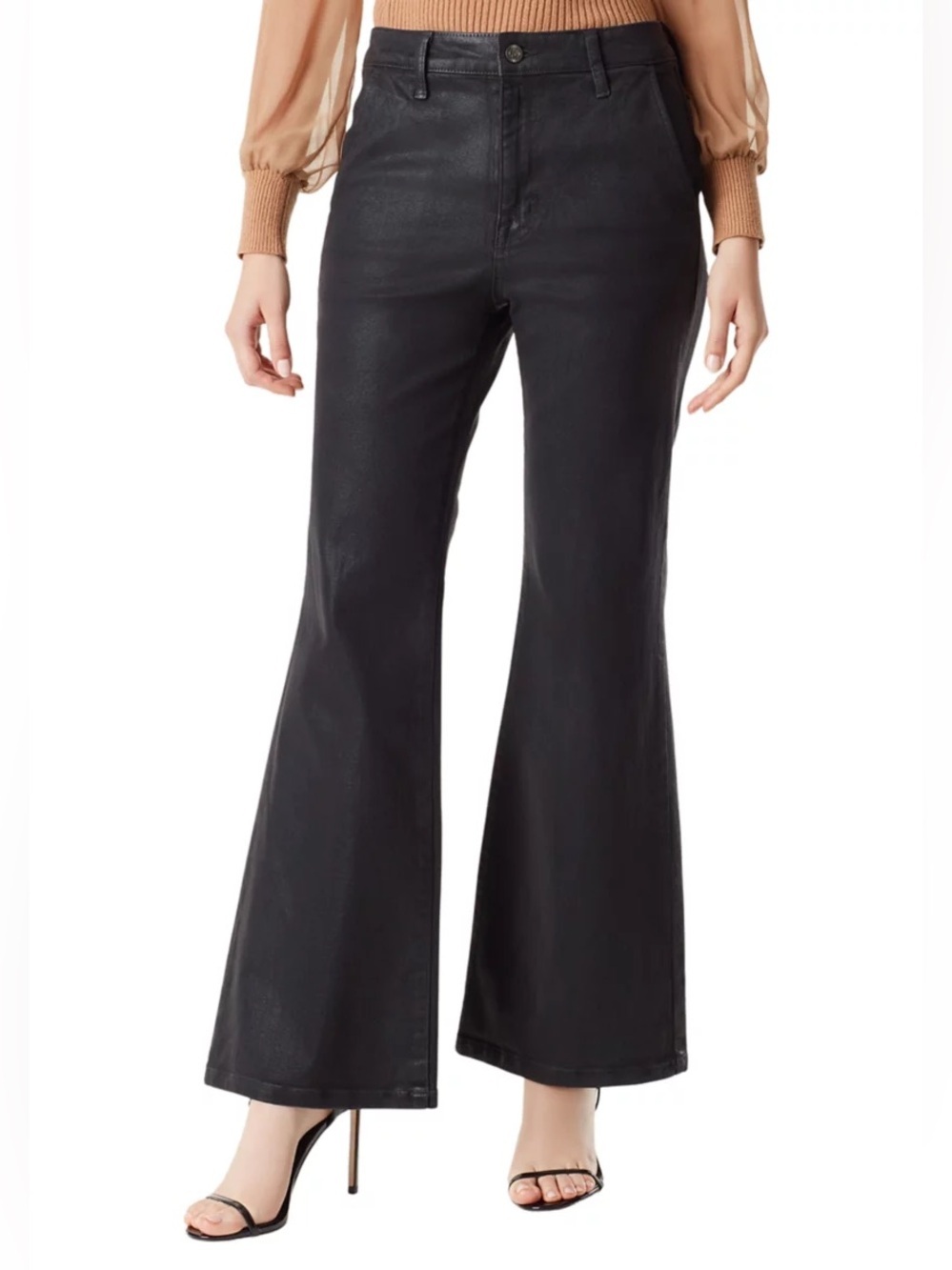 Sam Edelman Black Flared Wide-Leg Jeans